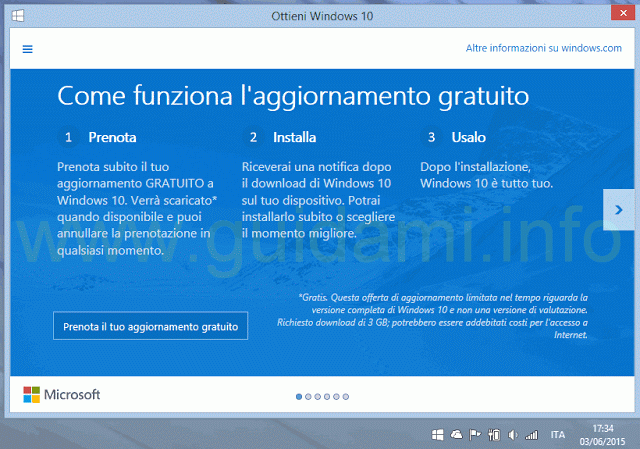 Windows 10 viene scaricato automaticamente