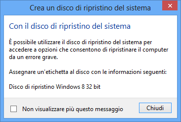 come creare un disco di ripristino windows 8